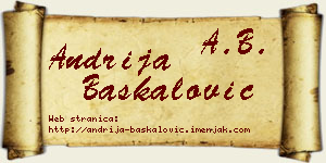 Andrija Baškalović vizit kartica